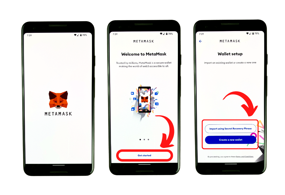 Create new wallet in MetaMask on Android