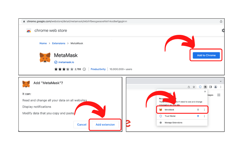 Metamask installation in one image
